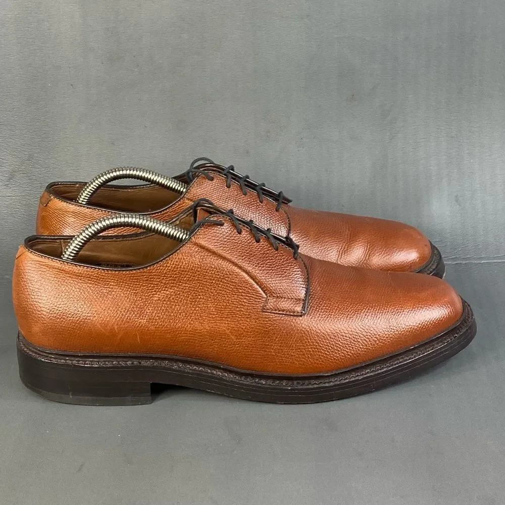 Allen Edmonds Leeds Pebble Grain Brown Leather Derby Dress Shoes mens 9